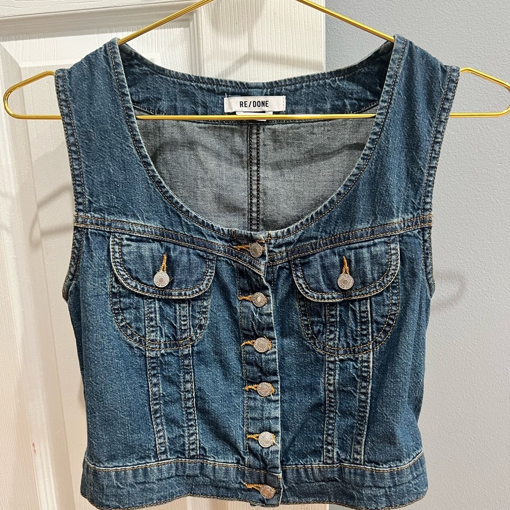 Re/Done Denim Trucker Vest